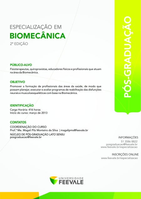 Especialização em Biomecânica - Segunda Edição